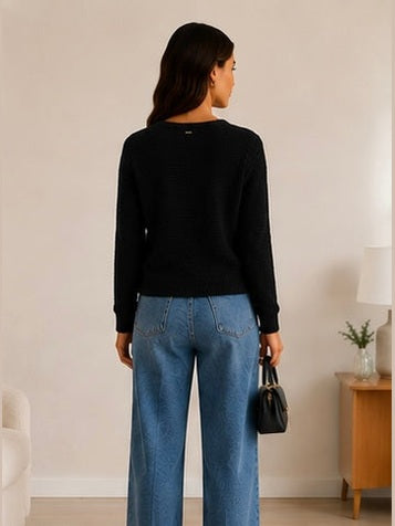Gilet noir bouton argenté